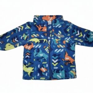Columbia Kids' Patterned Full Zip Fleece Jacket - Blue and Orange 3-6month.